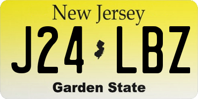 NJ license plate J24LBZ