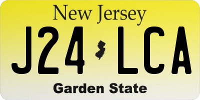 NJ license plate J24LCA