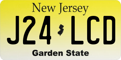 NJ license plate J24LCD