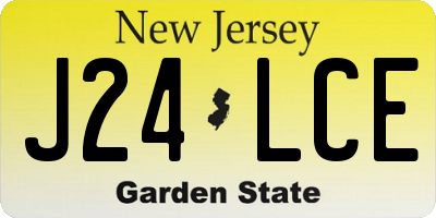 NJ license plate J24LCE