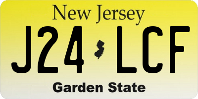 NJ license plate J24LCF