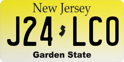 NJ license plate J24LCO