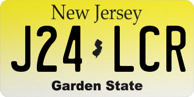 NJ license plate J24LCR