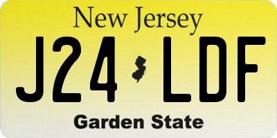 NJ license plate J24LDF