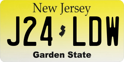 NJ license plate J24LDW
