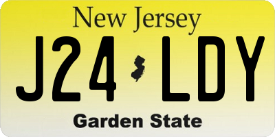 NJ license plate J24LDY