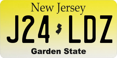 NJ license plate J24LDZ