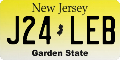 NJ license plate J24LEB