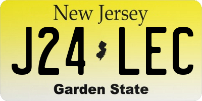 NJ license plate J24LEC