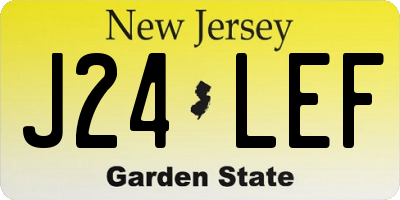 NJ license plate J24LEF