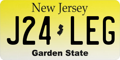 NJ license plate J24LEG