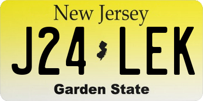 NJ license plate J24LEK