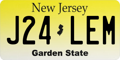 NJ license plate J24LEM