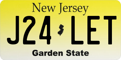 NJ license plate J24LET