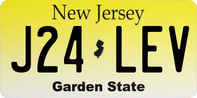 NJ license plate J24LEV
