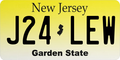 NJ license plate J24LEW