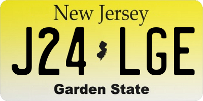 NJ license plate J24LGE