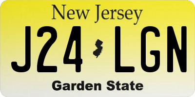 NJ license plate J24LGN