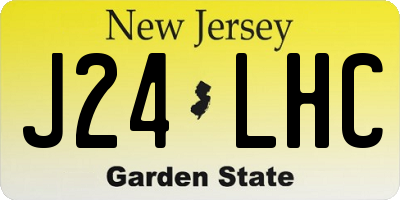 NJ license plate J24LHC