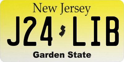 NJ license plate J24LIB