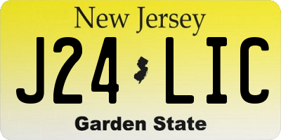 NJ license plate J24LIC