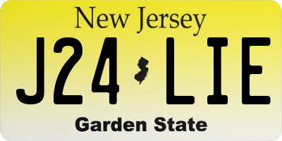 NJ license plate J24LIE
