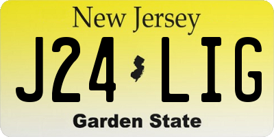 NJ license plate J24LIG