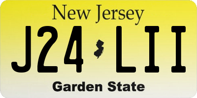NJ license plate J24LII