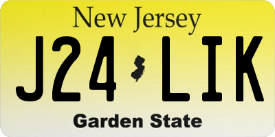 NJ license plate J24LIK