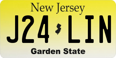 NJ license plate J24LIN
