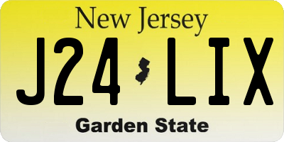 NJ license plate J24LIX