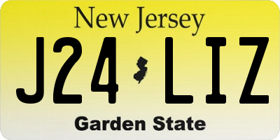 NJ license plate J24LIZ