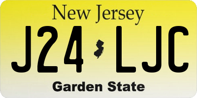 NJ license plate J24LJC