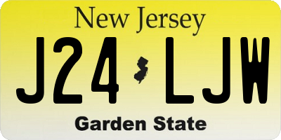 NJ license plate J24LJW