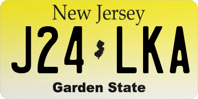 NJ license plate J24LKA