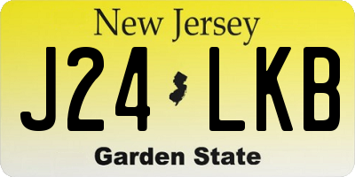 NJ license plate J24LKB