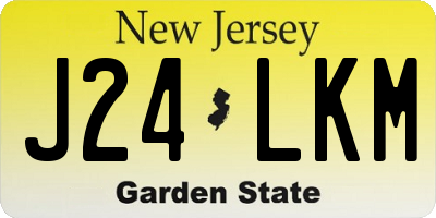 NJ license plate J24LKM