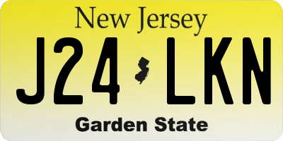NJ license plate J24LKN