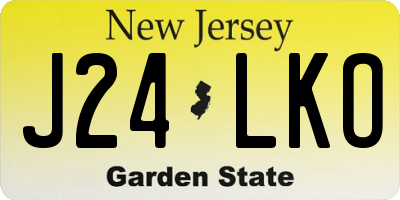 NJ license plate J24LKO