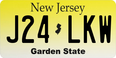 NJ license plate J24LKW
