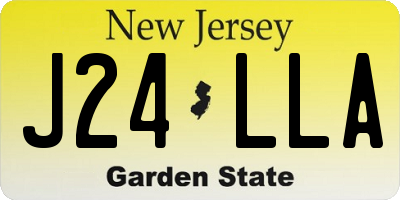 NJ license plate J24LLA