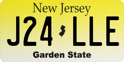 NJ license plate J24LLE