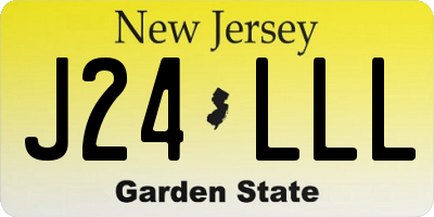 NJ license plate J24LLL