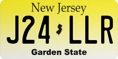 NJ license plate J24LLR