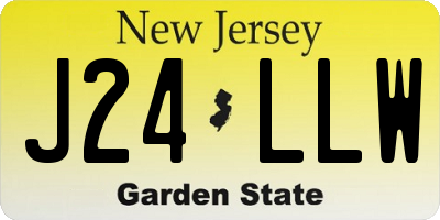 NJ license plate J24LLW