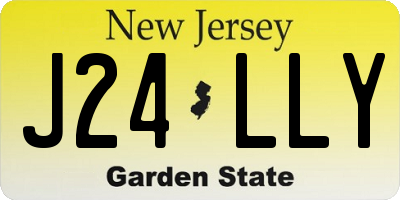 NJ license plate J24LLY