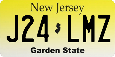 NJ license plate J24LMZ