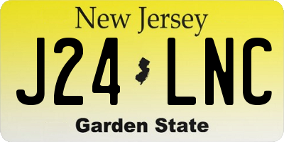 NJ license plate J24LNC