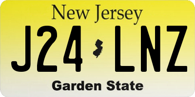 NJ license plate J24LNZ
