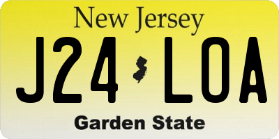 NJ license plate J24LOA